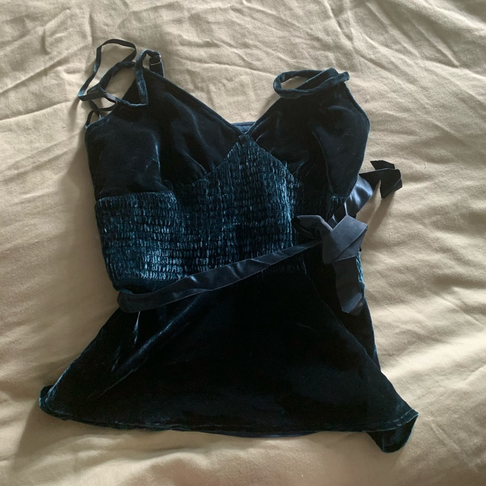 Beautiful blue velvet banana republic blouse